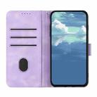 For Google Pixel 9a Line Pattern Skin Feel Leather Phone Case(Light Purple) - 3