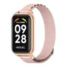 For Redmi Band 2 Mijobs Metal Shell Nylon Breathable Watch Band(Pink Rose Gold) - 1
