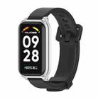 For Redmi Band 2 Mijobs Metal Shell Silicone Watch Band(Black Silver) - 1