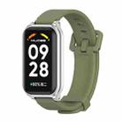 For Redmi Band 2 Mijobs Metal Shell Silicone Watch Band(Army Green Silver) - 1