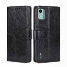 For Nokia C12 Geometric Stitching Leather Phone Case(Black) - 1