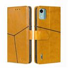 For Nokia C12 Geometric Stitching Leather Phone Case(Yellow) - 1