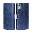 For Nokia C12 Geometric Stitching Leather Phone Case(Blue) - 1