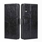 For Nokia C22 Geometric Stitching Leather Phone Case(Black) - 1