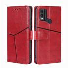 For Nokia C22 Geometric Stitching Leather Phone Case(Red) - 1