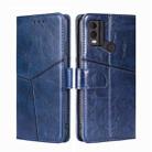For Nokia C22 Geometric Stitching Leather Phone Case(Blue) - 1