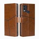 For Nokia C22 Geometric Stitching Leather Phone Case(Light Brown) - 1