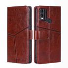 For Nokia C22 Geometric Stitching Leather Phone Case(Dark Brown) - 1