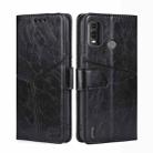 For Nokia G11 Plus Geometric Stitching Leather Phone Case(Black) - 1