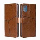 For Nokia C02 TA-1522 Geometric Stitching Leather Phone Case(Light Brown) - 1