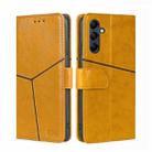For Samsung Galaxy M14 5G Geometric Stitching Leather Phone Case(Yellow) - 1