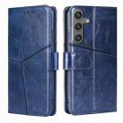 For Samsung Galaxy S24 5G Geometric Stitching Leather Phone Case(Blue) - 1