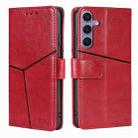 For Samsung Galaxy S24 Ultra 5G Geometric Stitching Leather Phone Case(Red) - 1