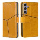 For Samsung Galaxy S24 Ultra 5G Geometric Stitching Leather Phone Case(Yellow) - 1