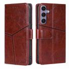 For Samsung Galaxy S24 Ultra 5G Geometric Stitching Leather Phone Case(Dark Brown) - 1