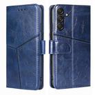 For Samsung Galaxy M55 5G Geometric Stitching Leather Phone Case(Blue) - 1