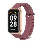 For Redmi Band 2 Mijobs Metal Shell Ocean Silicone Watch Band(Wine Red Rose Gold) - 1