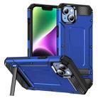 For iPhone 12 Matte Holder Phone Case(Dark Blue) - 1