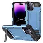 For iPhone 15 Pro Matte Holder Phone Case(Space Blue) - 1