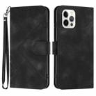 For iPhone 14 Pro Line Pattern Skin Feel Leather Phone Case(Black) - 1