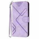 For iPhone 11 Pro Max Line Pattern Skin Feel Leather Phone Case(Light Purple) - 2