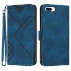 For iPhone 6 Plus/7 Plus/8 Plus Line Pattern Skin Feel Leather Phone Case(Royal Blue) - 1