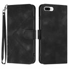 For iPhone 6 Plus/7 Plus/8 Plus Line Pattern Skin Feel Leather Phone Case(Black) - 1