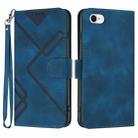 For iPhone 6/7/8/SE 2020/SE 2022 Line Pattern Skin Feel Leather Phone Case(Royal Blue) - 1