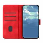 For iPhone 16 Pro Max Line Pattern Skin Feel Leather Phone Case(Red) - 3