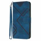 For iPhone 16 Pro Max Line Pattern Skin Feel Leather Phone Case(Royal Blue) - 2