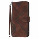 For iPhone 16 Pro Max Line Pattern Skin Feel Leather Phone Case(Coffee) - 2