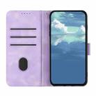 For iPhone 16 Pro Max Line Pattern Skin Feel Leather Phone Case(Light Purple) - 3