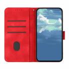 For iPhone 16 Line Pattern Skin Feel Leather Phone Case(Red) - 3