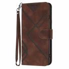 For iPhone 16 Line Pattern Skin Feel Leather Phone Case(Coffee) - 2