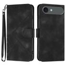For iPhone 17 Air Line Pattern Skin Feel Leather Phone Case(Black) - 1