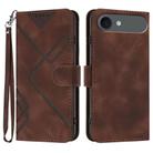 For iPhone 17 Air Line Pattern Skin Feel Leather Phone Case(Coffee) - 1