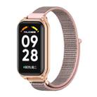 For Redmi Band 2 Mijobs Metal Shell Breathable Nylon Loop Watch Band(Pink Rose Gold) - 1