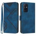 For OnePlus 9 Line Pattern Skin Feel Leather Phone Case(Royal Blue) - 1