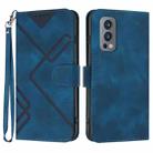 For OnePlus Nord 2 5G Line Pattern Skin Feel Leather Phone Case(Royal Blue) - 1