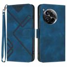 For OnePlus 12 Line Pattern Skin Feel Leather Phone Case(Royal Blue) - 1