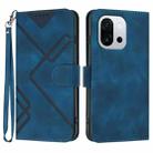 For OnePlus 13T Line Pattern Skin Feel Leather Phone Case(Royal Blue) - 1