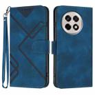 For OnePlus Ace 5 / 13R Global Line Pattern Skin Feel Leather Phone Case(Royal Blue) - 1