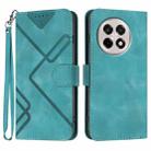 For OnePlus Ace 5 / 13R Global Line Pattern Skin Feel Leather Phone Case(Light Blue) - 1