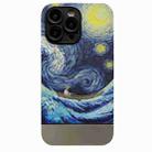 For iPhone 14 Pro Oil Painting Electroplating Leather Phone Case(Boat in the Waves) - 1