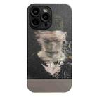 For iPhone 14 Oil Painting Electroplating Leather Phone Case(Blurry Portrait) - 1