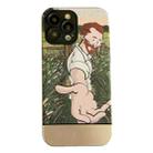 For iPhone 13 Pro Max Oil Painting Electroplating Leather Phone Case(Hand) - 1