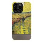For iPhone 13 Pro Max Oil Painting Electroplating Leather Phone Case(Sunset) - 1