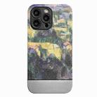 For iPhone 12 Pro Max Oil Painting Electroplating Leather Phone Case(Mountain Village) - 1
