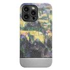 For iPhone 12 Oil Painting Electroplating Leather Phone Case(Mountain Village) - 1