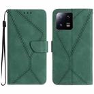 For Xiaomi 13 Stitching Embossed Leather Phone Case(Green) - 1